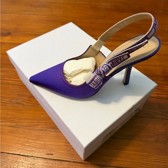 New in Box Authentic Dior J’adore Purple Slingback Heels size 39 - Picture 8 of 8